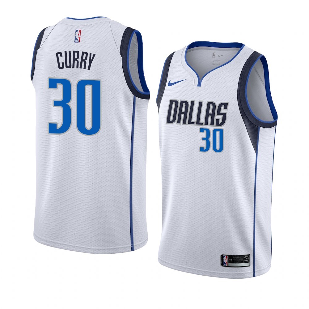 Maglia NBA Nike Dallas Mavericks #30 Seth Curry Bianco Association 2019-20 Acquista