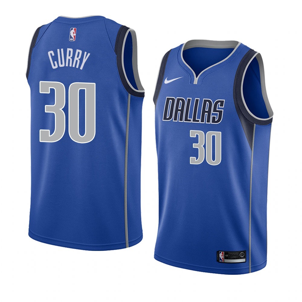 Maglia NBA Nike Dallas Mavericks #30 Seth Curry Blu Icon 2019-20 Acquista