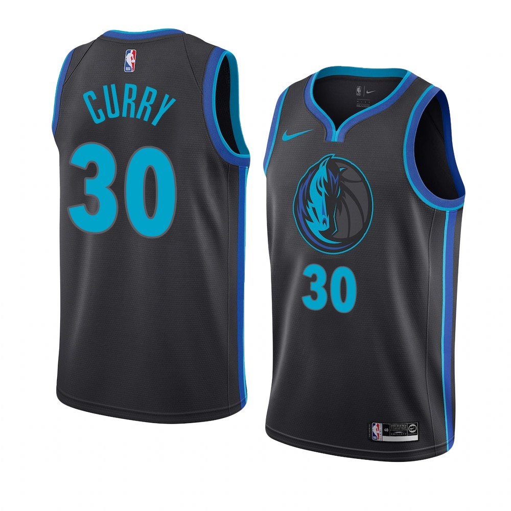 Maglia NBA Nike Dallas Mavericks #30 Seth Curry Nero Città 2019-20 Acquista