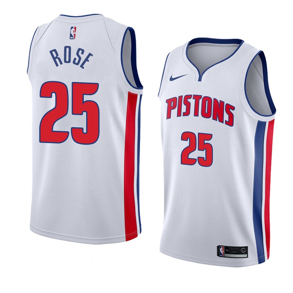 Maglia NBA Nike Detroit Pistons #25 Derrick Rose Bianco Association 2019-20 Acquista