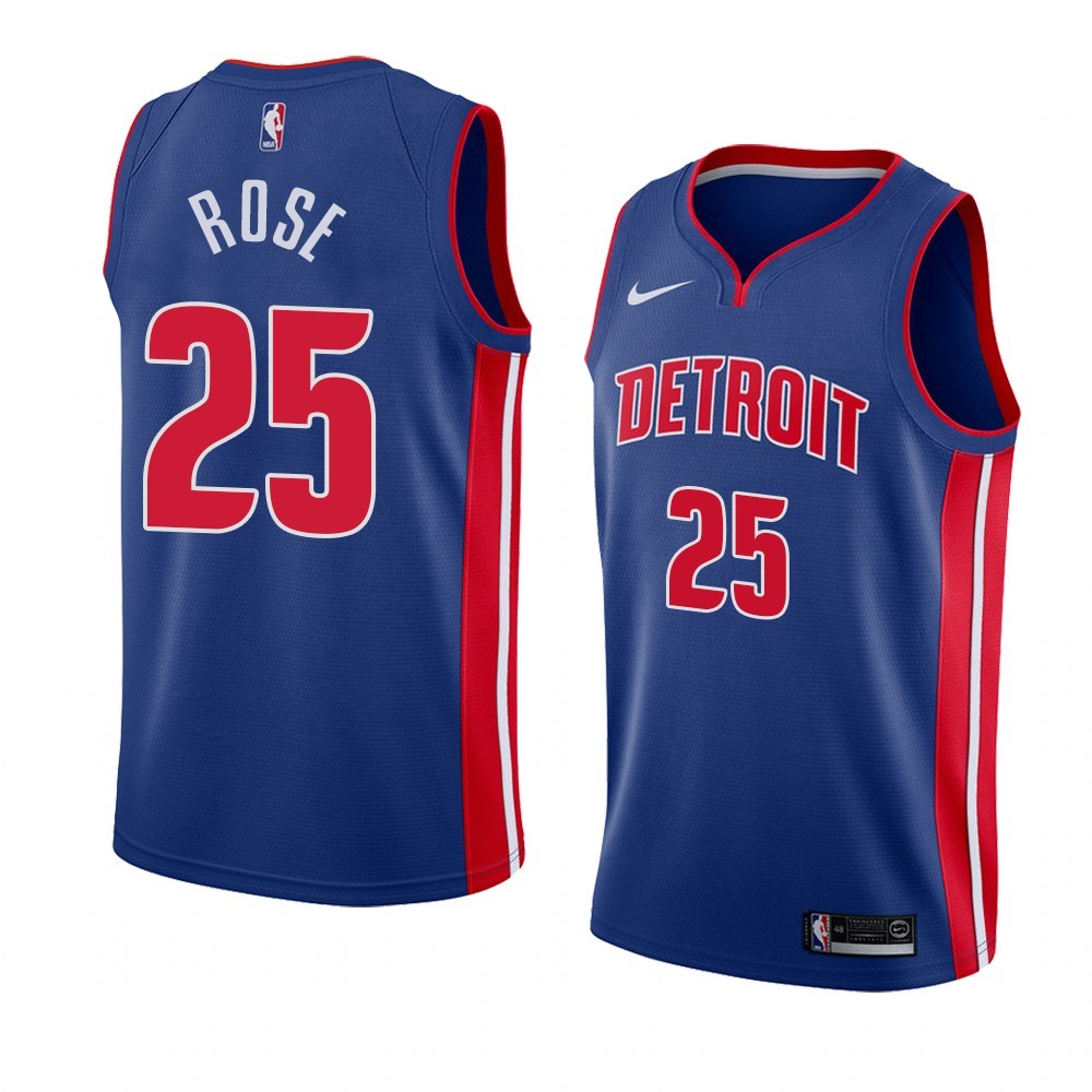 Maglia NBA Nike Detroit Pistons #25 Derrick Rose Blu Icon 2019-20 Acquista