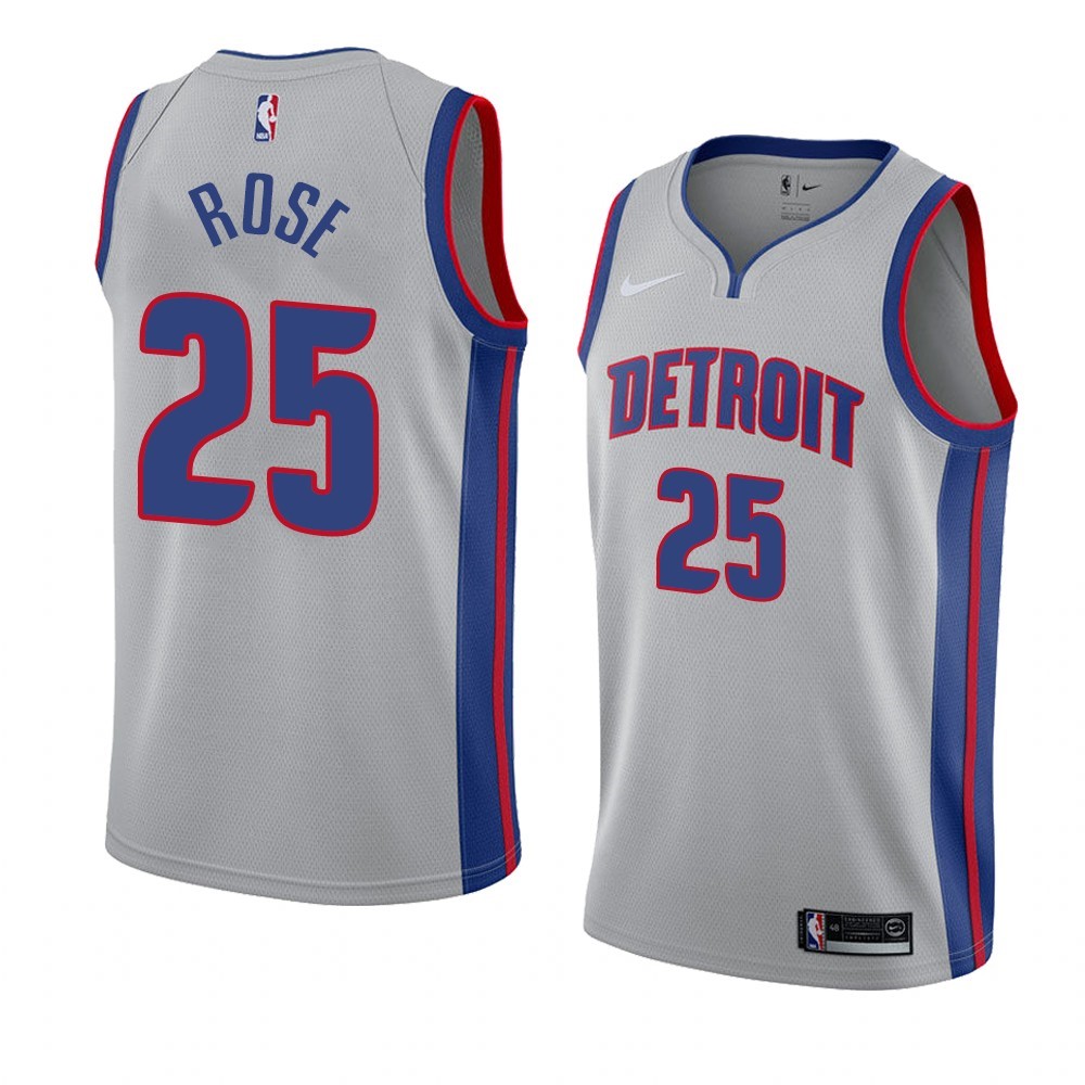 Maglia NBA Nike Detroit Pistons #25 Derrick Rose Grigio Statement 2019-20 Acquista