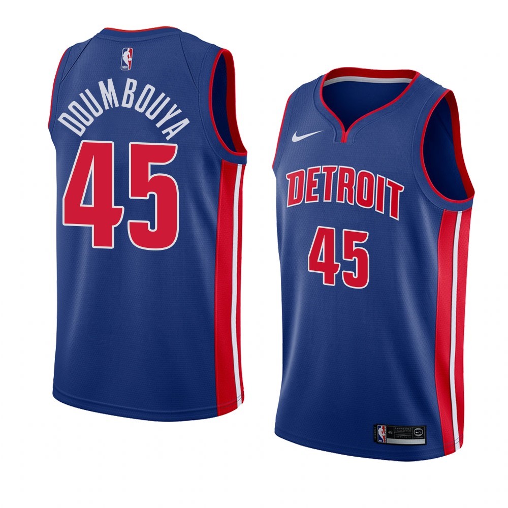 Maglia NBA Nike Detroit Pistons #45 Sekou Doumbouya Blu Icon 2019-20 Acquista