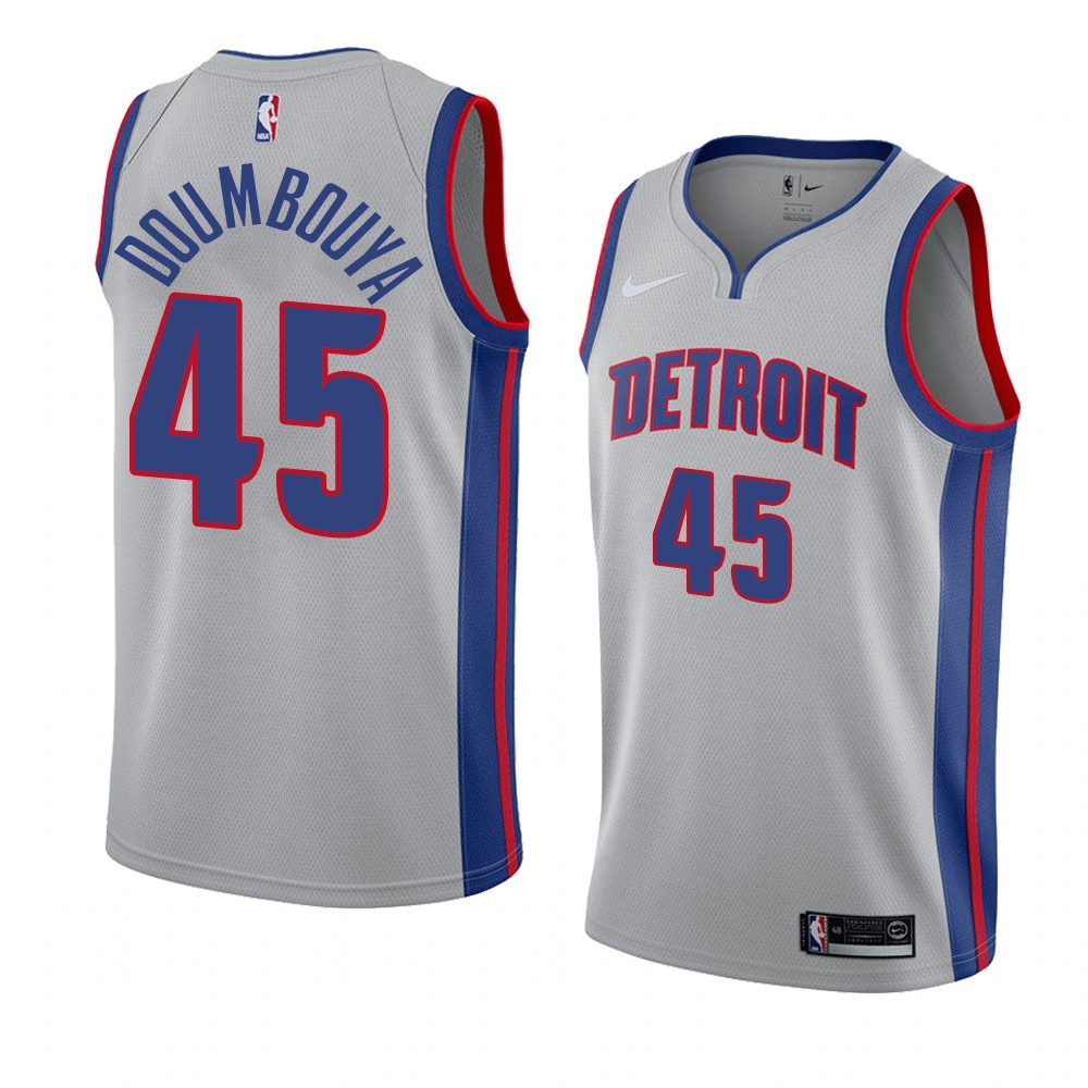 Maglia NBA Nike Detroit Pistons #45 Sekou Doumbouya Grigio Statement 2019-20 Acquista