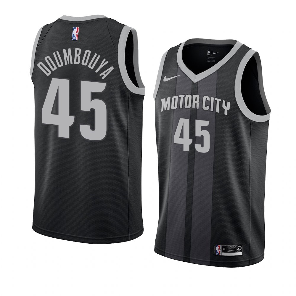 Maglia NBA Nike Detroit Pistons #45 Sekou Doumbouya Nero Città 2019-20 Acquista