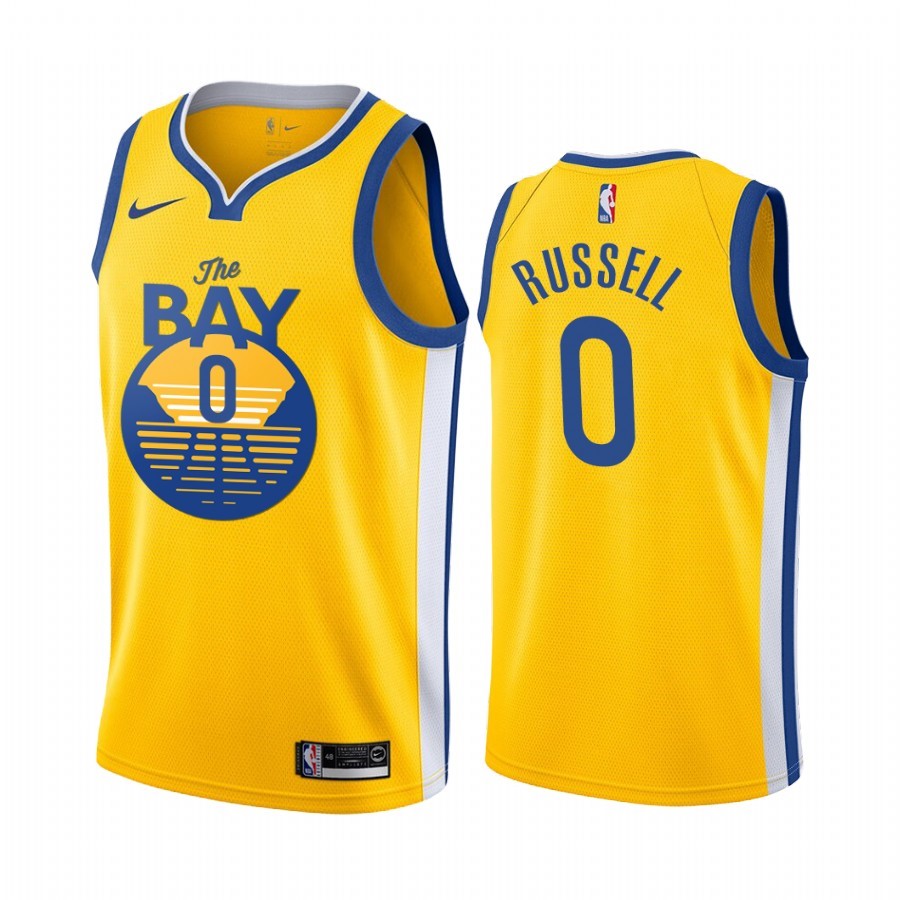 Maglia NBA Nike Golden State Warriors #0 D'Angelo Russell Jaune Città 2019-20 Acquista