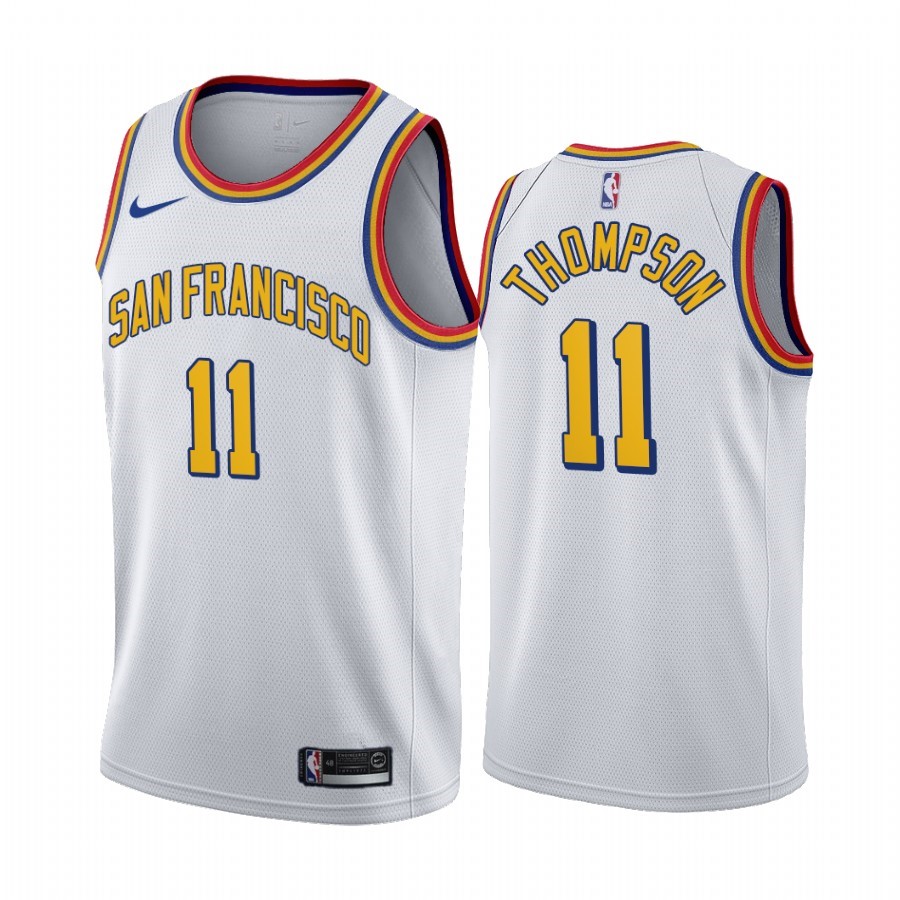 Maglia NBA Nike Golden State Warriors #11 Klay Thompson Bianco Classic Edition 2019-20 Acquista