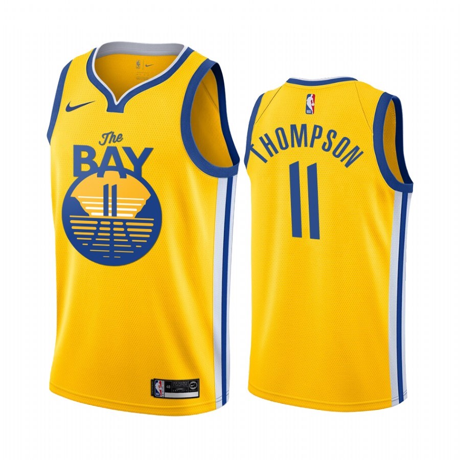 Maglia NBA Nike Golden State Warriors #11 Klay Thompson Jaune Città 2019-20 Acquista