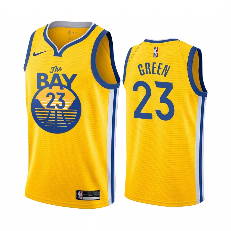 Maglia NBA Nike Golden State Warriors #23 Draymond Green Jaune Città 2019-20 Acquista