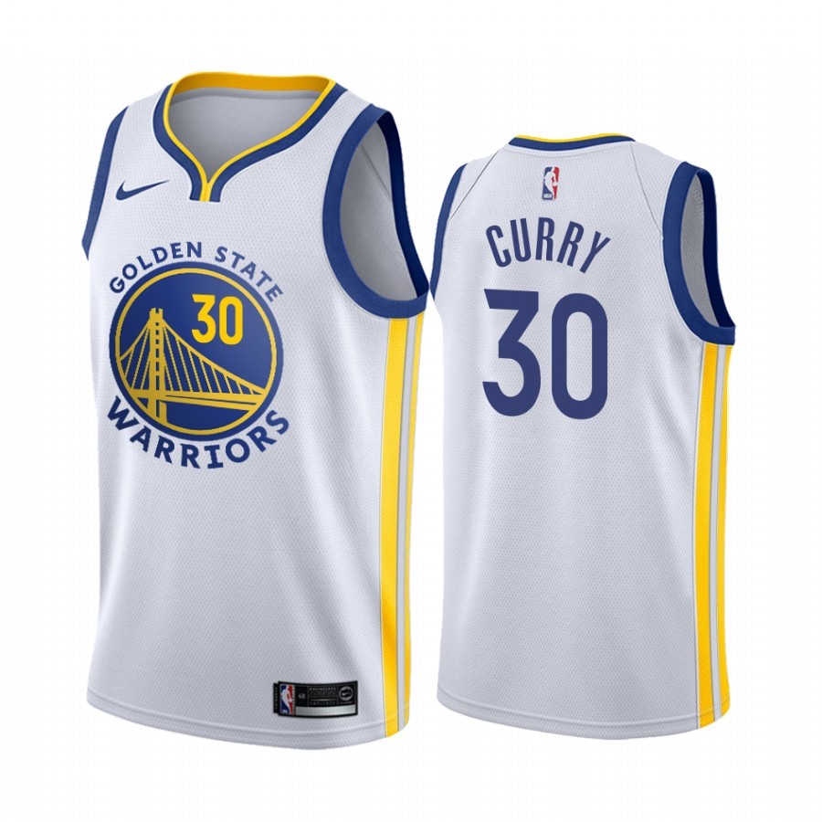 Maglia NBA Nike Golden State Warriors #30 Stephen Curry Bianco Association Acquista