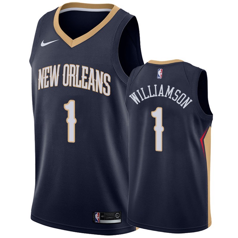 Maglia NBA Nike New Orleans Pelicans #1 Zion Williamson Marino Icon Acquista