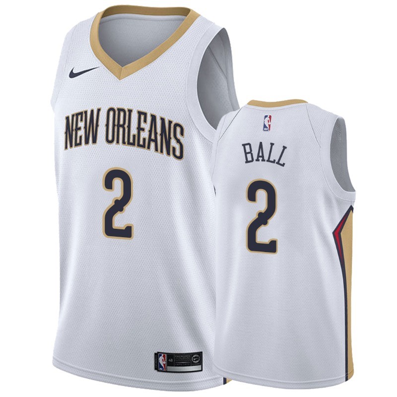 Maglia NBA Nike New Orleans Pelicans #2 Lonzo Ball Bianco Association 2019-20 Acquista