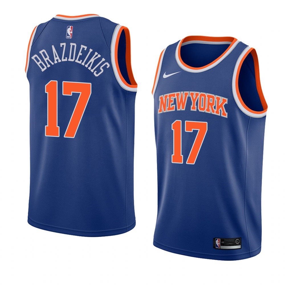 Maglia NBA Nike New York Knicks #17 Iggy Brazdeikis Blu Icon 2019-20 Acquista