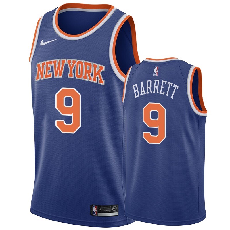 Maglia NBA Nike New York Knicks #9 R.J. Barrett Blu Icon Acquista