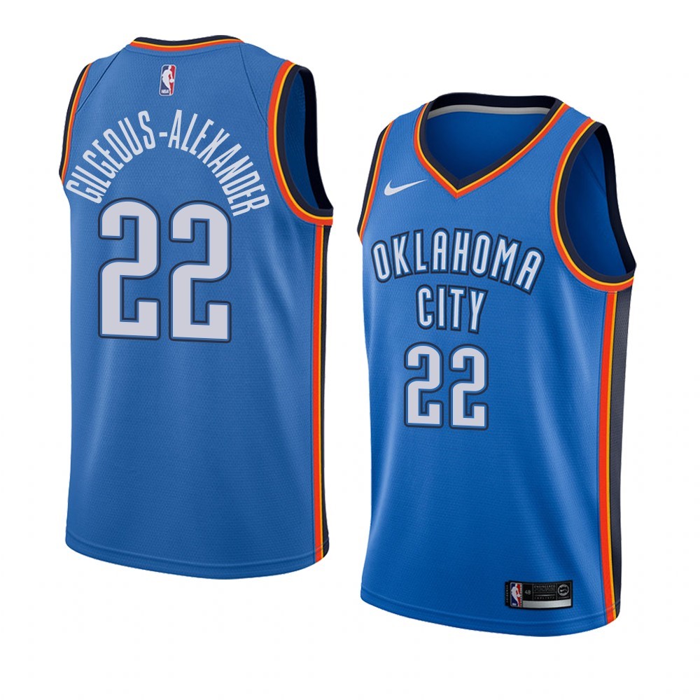 Maglia NBA Nike Oklahoma City Thunder #22 Gilgeous Alexander Blu Icon Edition Acquista