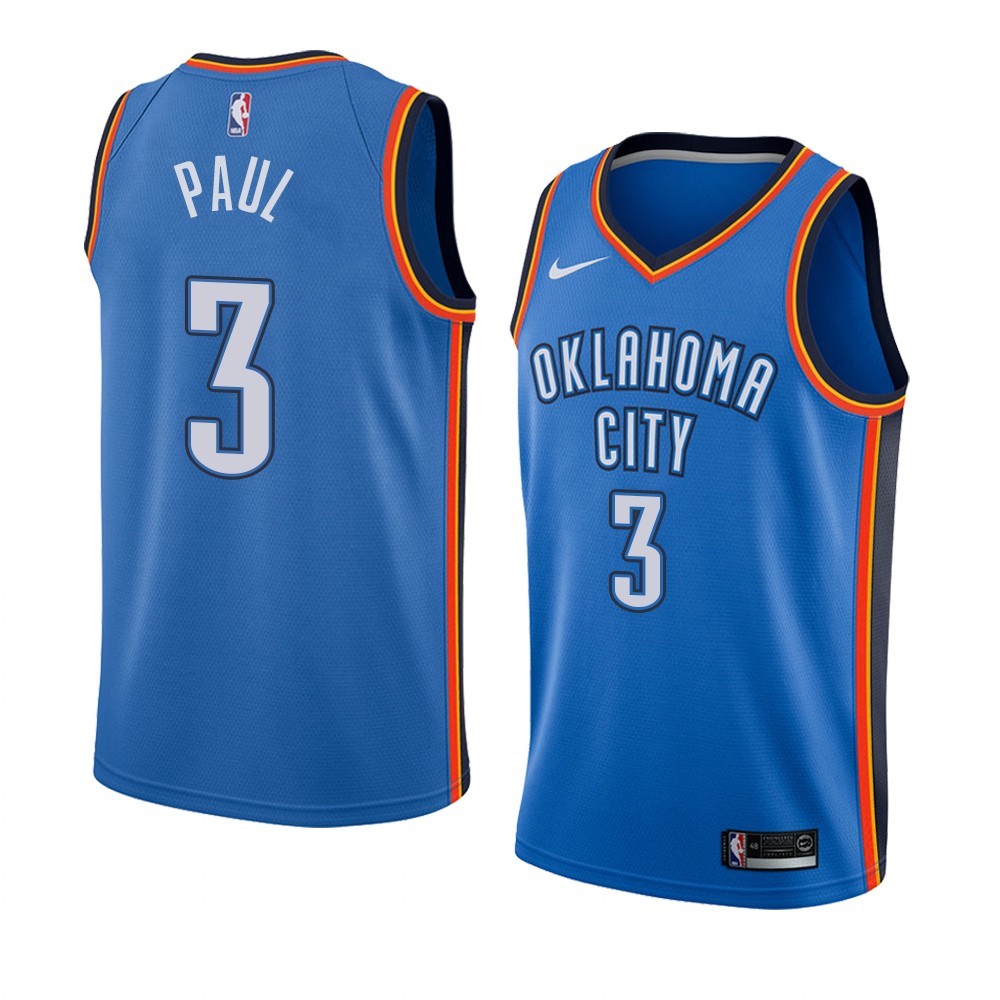 Maglia NBA Nike Oklahoma City Thunder #3 Chris Paul Blu Icon Edition Acquista
