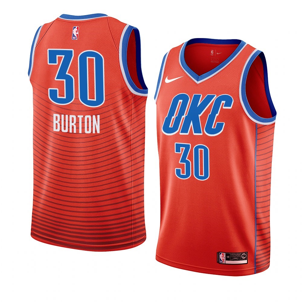 Maglia NBA Nike Oklahoma City Thunder #30 Deonte Burton Orange Statement 2019-20 Acquista