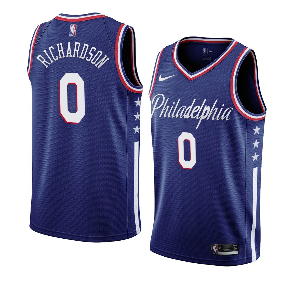 Maglia NBA Nike Phildelphia Sixers #0 Josh Richardson Marino Città 2019-20 Acquista