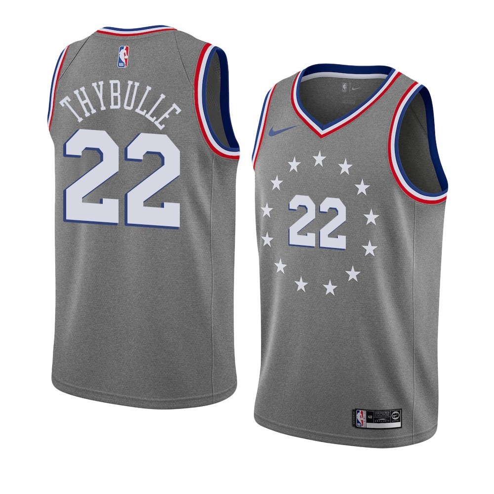 Maglia NBA Nike Phildelphia Sixers #22 Matisse Thybulle Grigio Città 2019-20 Acquista