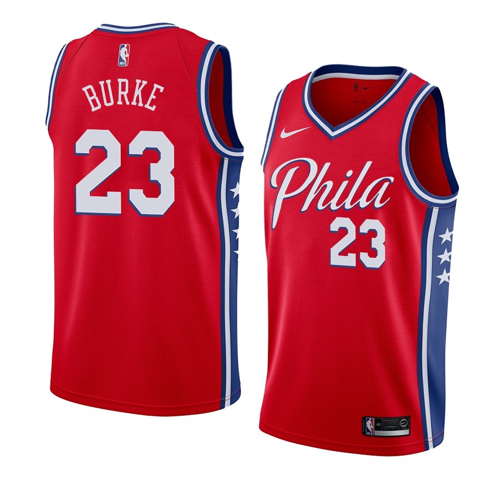 Maglia NBA Nike Phildelphia Sixers #23 Trey Burke Rosso Statement 2019-20 Acquista