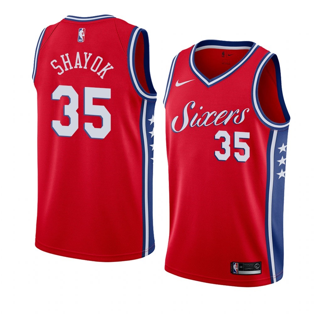 Maglia NBA Nike Phildelphia Sixers #35 Marial Shayok Rosso Statement 2019-20 Acquista