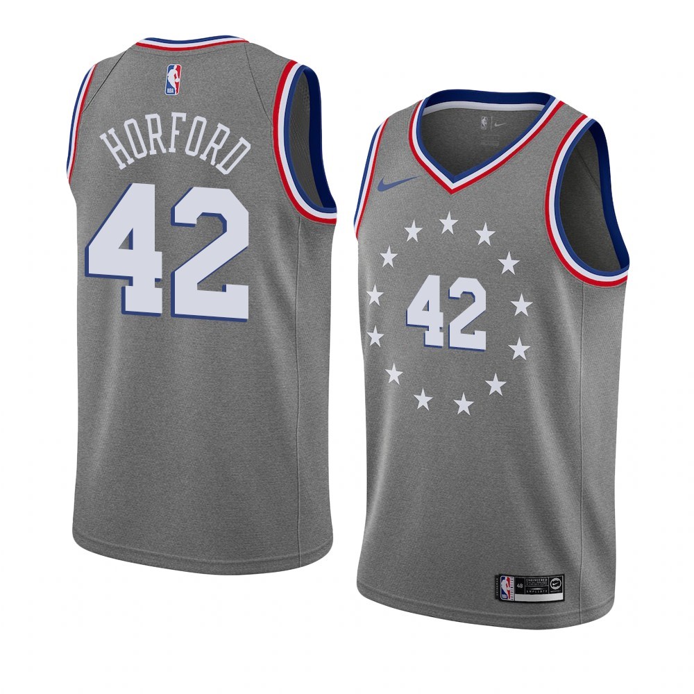 Maglia NBA Nike Phildelphia Sixers #42 Al Horford Grigio Città 2019-20 Acquista