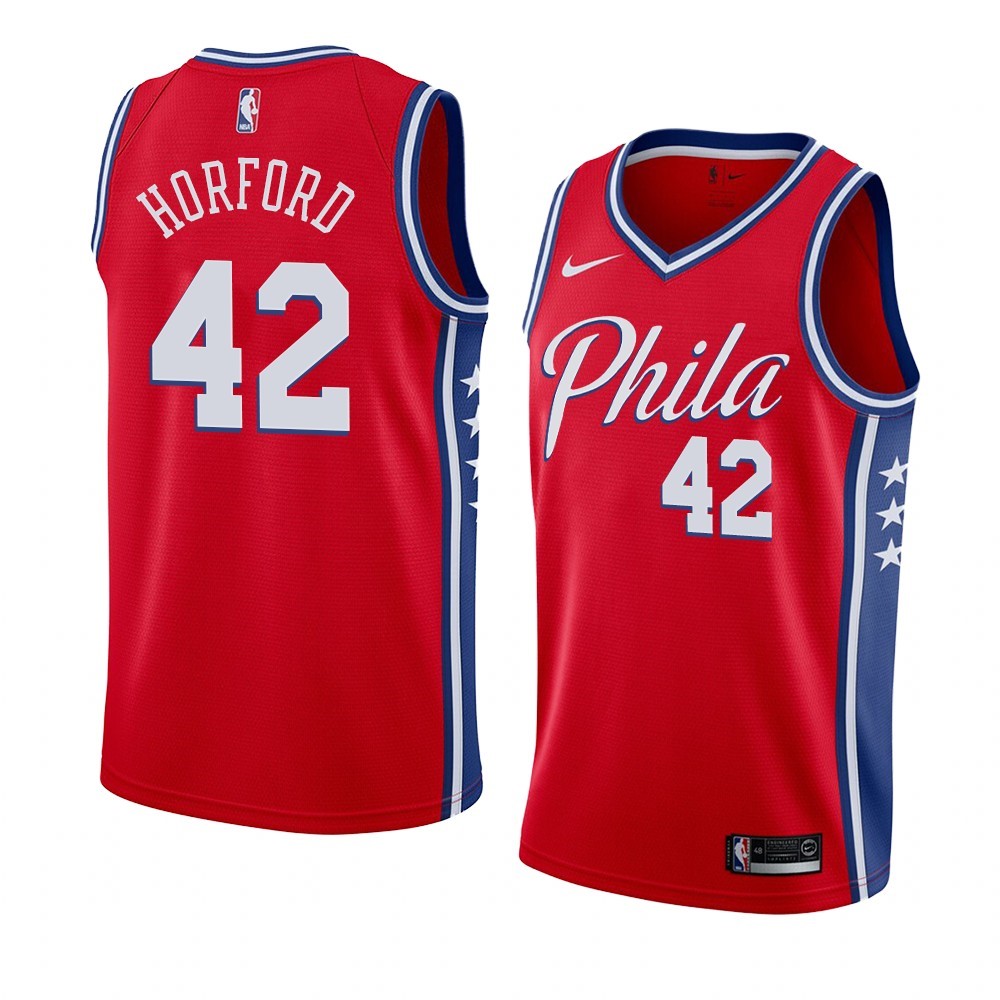 Maglia NBA Nike Phildelphia Sixers #42 Al Horford Rosso Statement 2019-20 Acquista