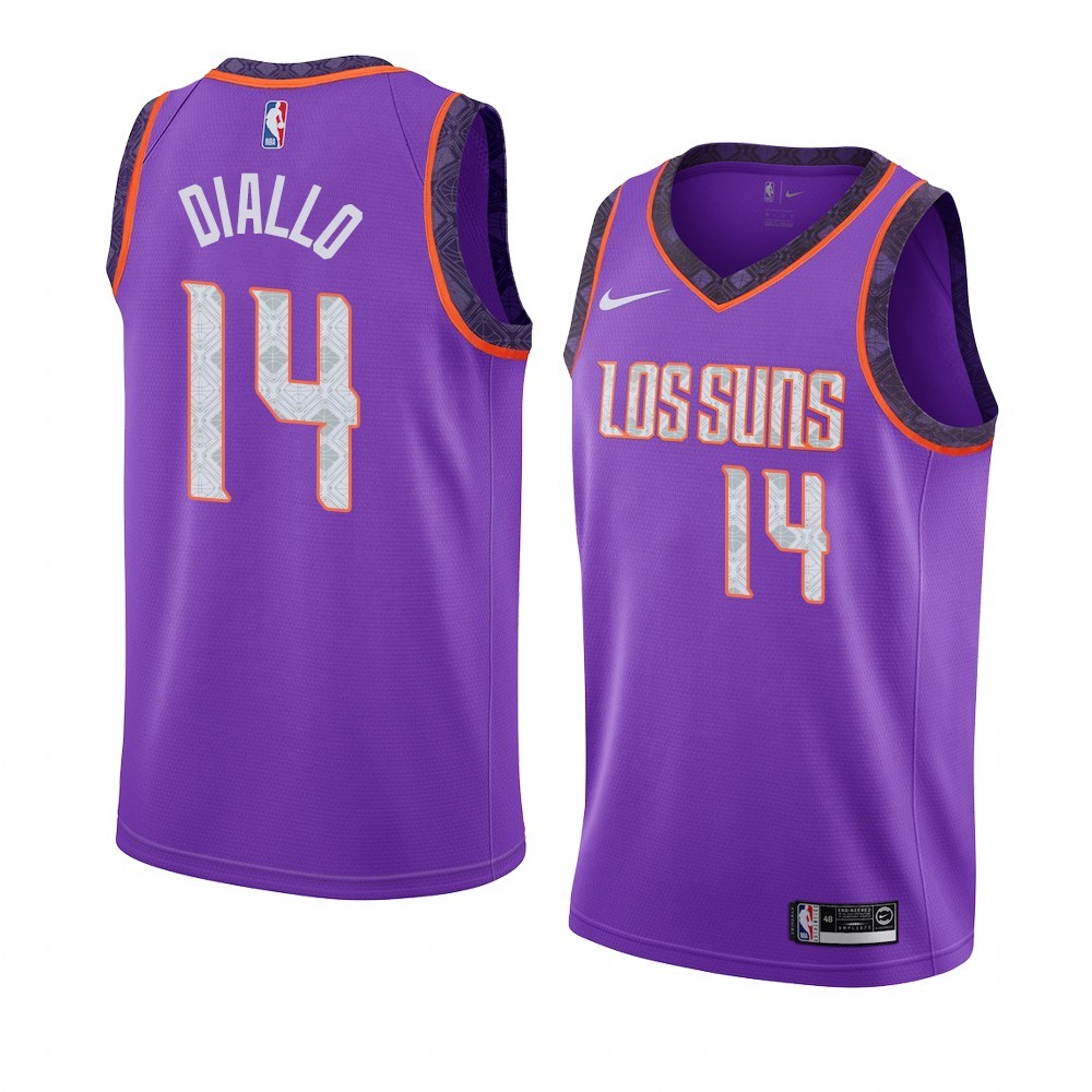 Maglia NBA Nike Phoenix Suns #14 Cheick Diallo Pourpre Città 2019-20 Acquista