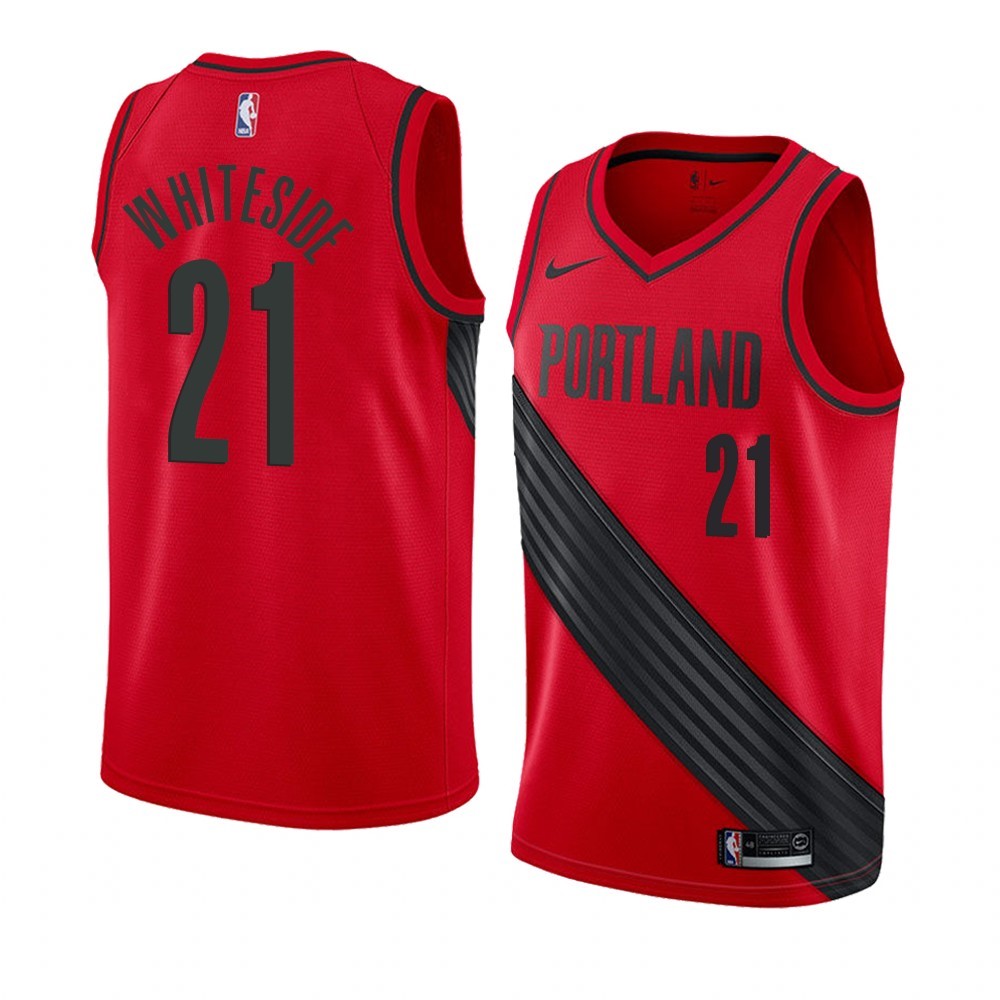 Maglia NBA Nike Portland Trail Blazers #21 Hassan Whiteside Rosso Statement 2019-20 Acquista