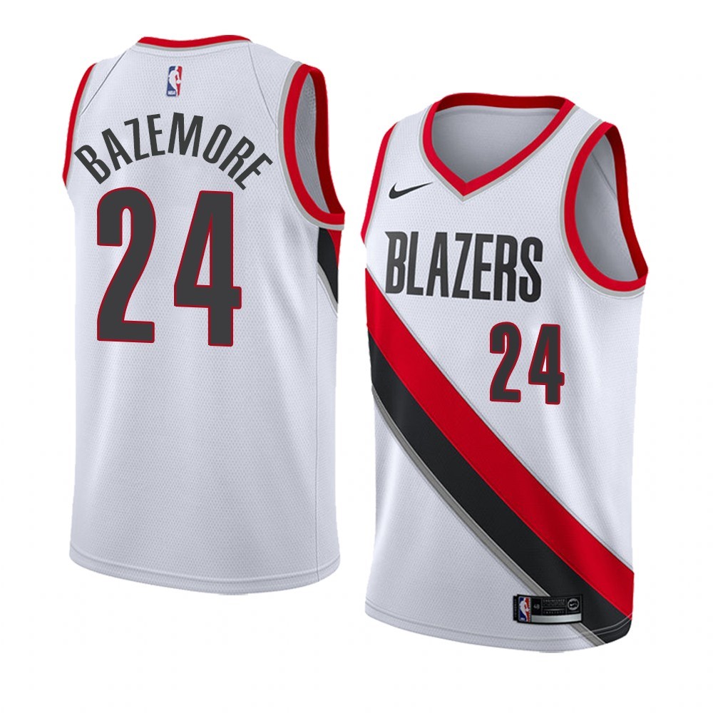 Maglia NBA Nike Portland Trail Blazers #24 Kent Bazemore Bianco Association 2019-20 Acquista