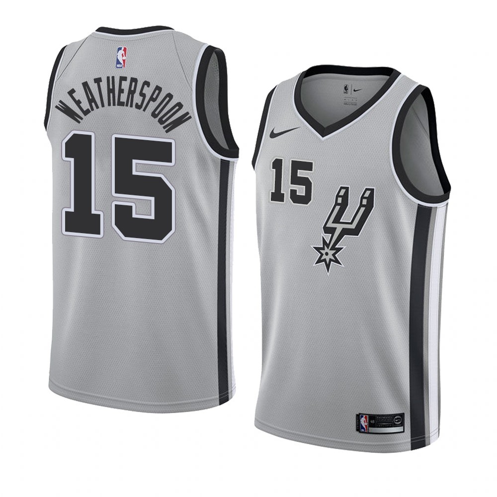 Maglia NBA Nike San Antonio Spurs #15 Quinndar Weatherspoon Grigio Statement 2019-20 Acquista