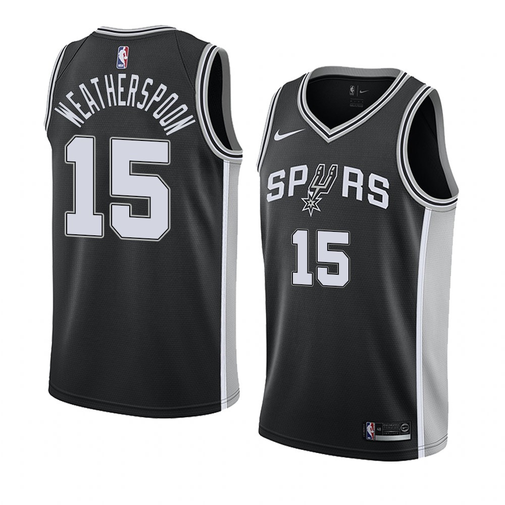 Maglia NBA Nike San Antonio Spurs #15 Quinndar Weatherspoon Nero Icon 2019-20 Acquista