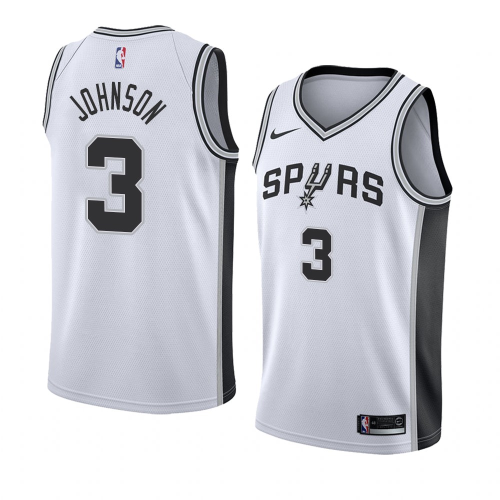 Maglia NBA Nike San Antonio Spurs #3 Keldon Johnson Bianco Association 2019-20 Acquista