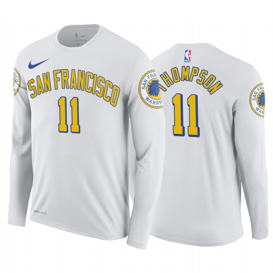 T-Shirt Golden State Warriors Klay Thompson Manga Larga Bianco Acquista