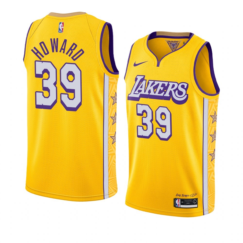 Maglia NBA Nike Los Angeles Lakers #39 Dwight Howard Nike Giallo Città 2019-20 Acquista