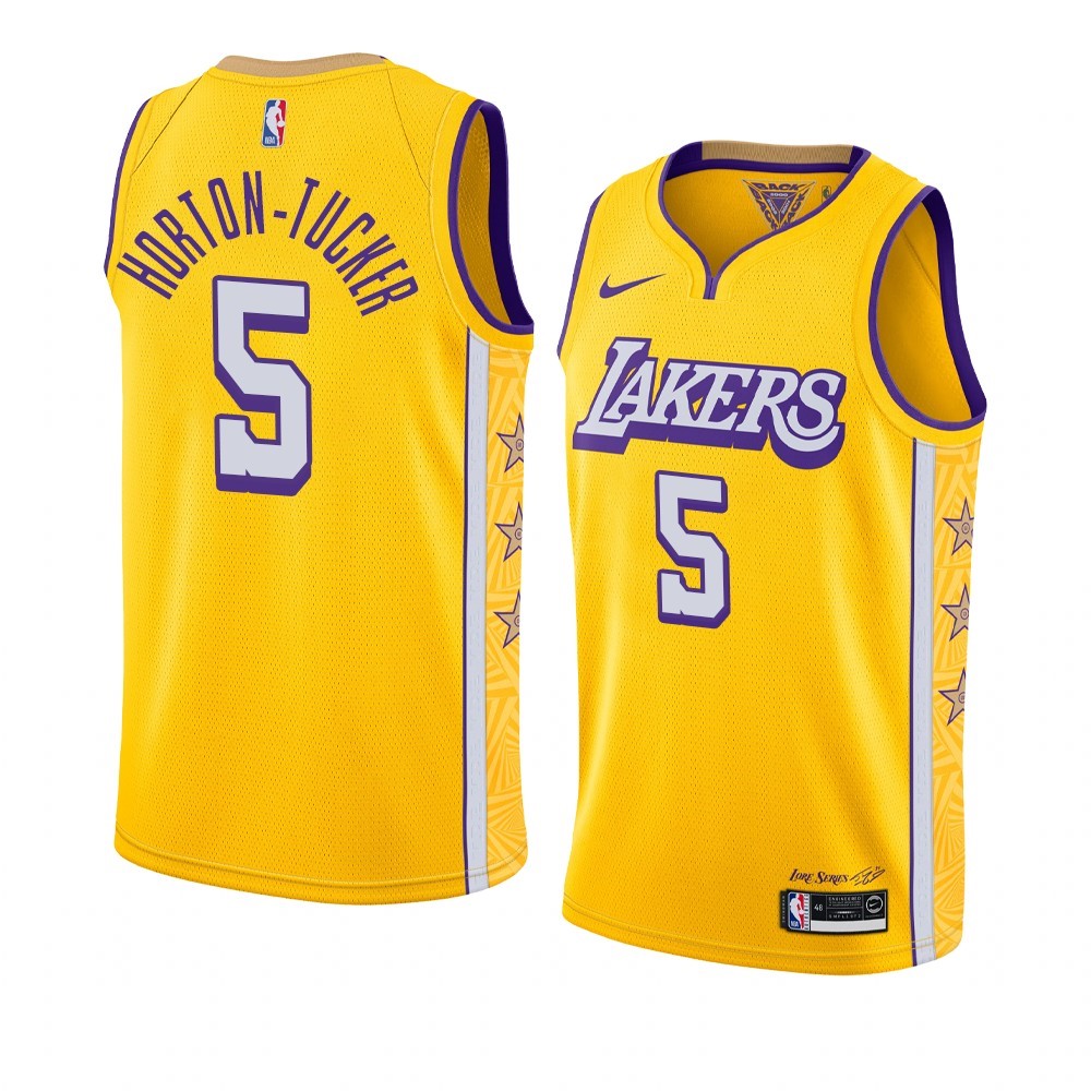 Maglia NBA Nike Los Angeles Lakers #5 Talen Horton Tucker Nike Giallo Città 2019-20 Acquista