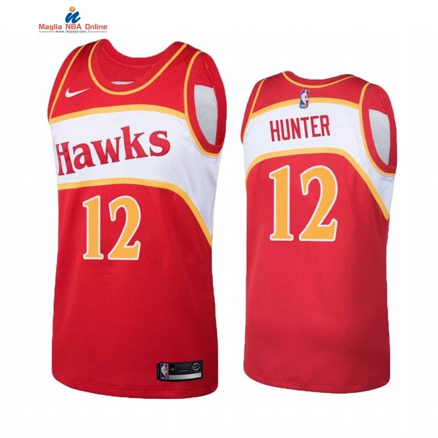 Maglia NBA Atlanta Hawks #12 De'andre Hunter Rosso Hardwood Classics Acquista