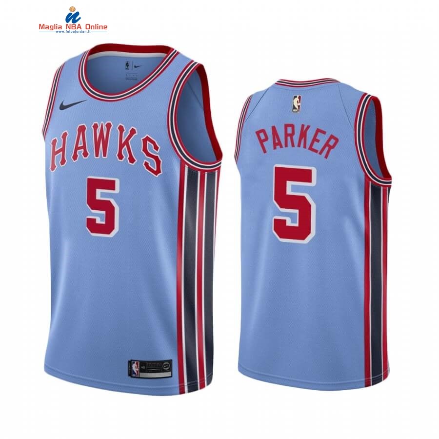 Maglia NBA Atlanta Hawks #5 Jabari Parker Blu Hardwood Classics 2019-20 Acquista