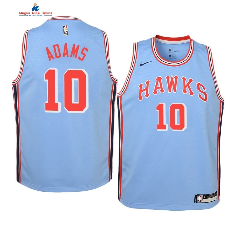 Maglia NBA Bambino Atlanta Hawks #10 Jaylen Adams Blu Hardwood Classics 2019-20 Acquista