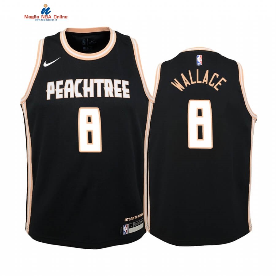 Maglia NBA Bambino Atlanta Hawks #8 Tyrone Wallace Nike Nero Città 2019-20 Acquista