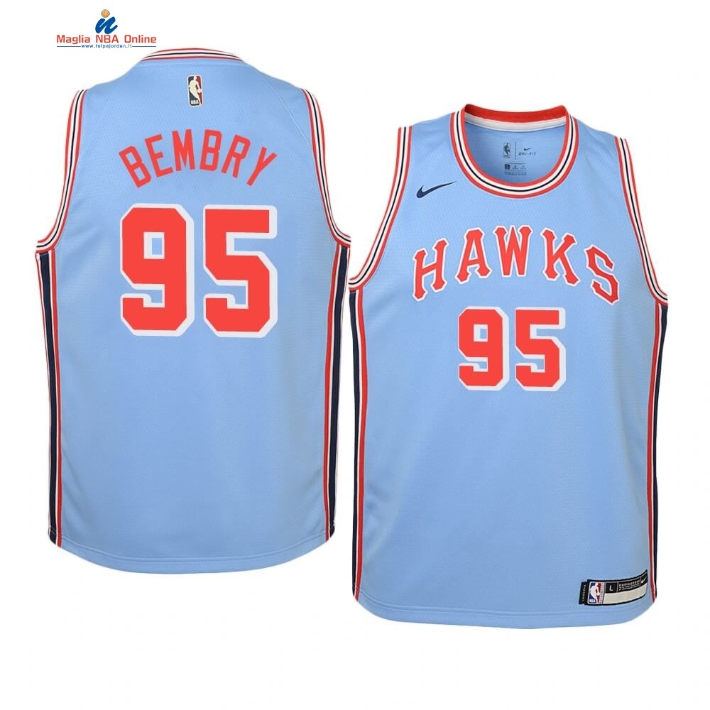 Maglia NBA Bambino Atlanta Hawks #95 DeAndre' Bembry Blu Hardwood Classics 2019-20 Acquista