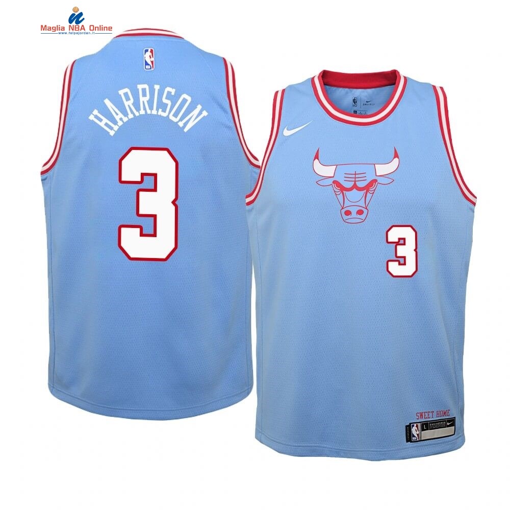 Maglia NBA Bambino Chicago Bulls #3 Shaquille Harrison Nike Blu Città 2019-20 Acquista