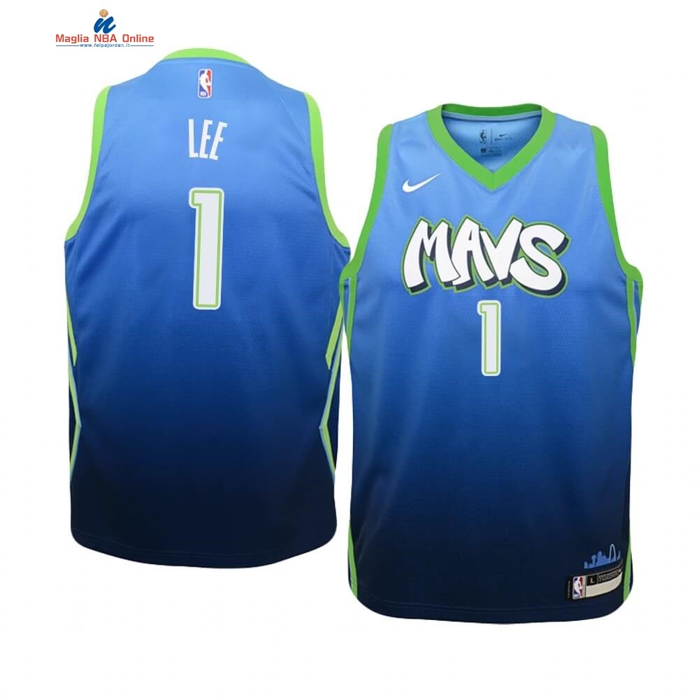 Maglia NBA Bambino Dallas Mavericks #1 Courtney Lee Nike Blu Città 2019-20 Acquista