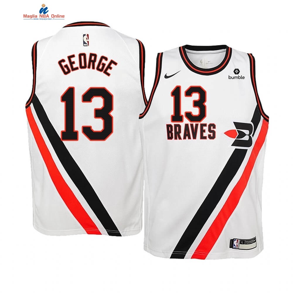 Maglia NBA Bambino Earned Edition Los Angeles Clippers #13 Paul George Bianco Acquista