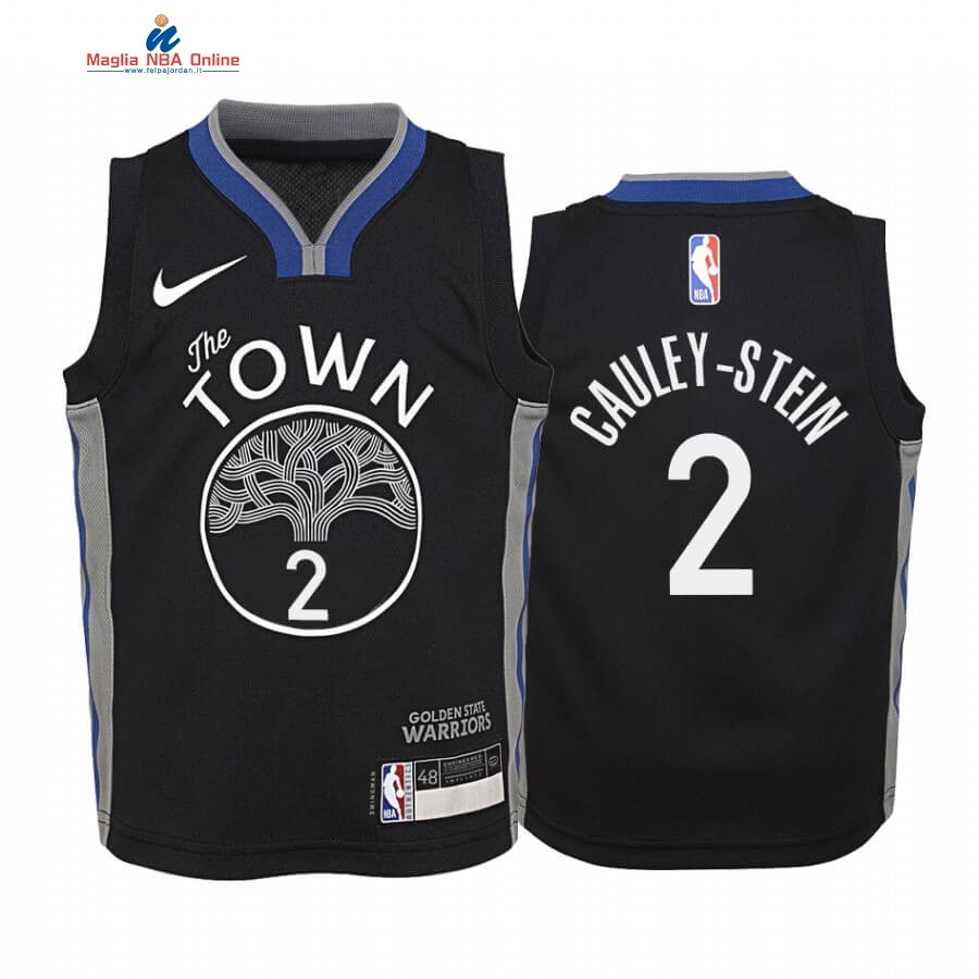 Maglia NBA Bambino Golden State Warriors #2 Willie Cauley Stein Nike Nero Città 2019-20 Acquista