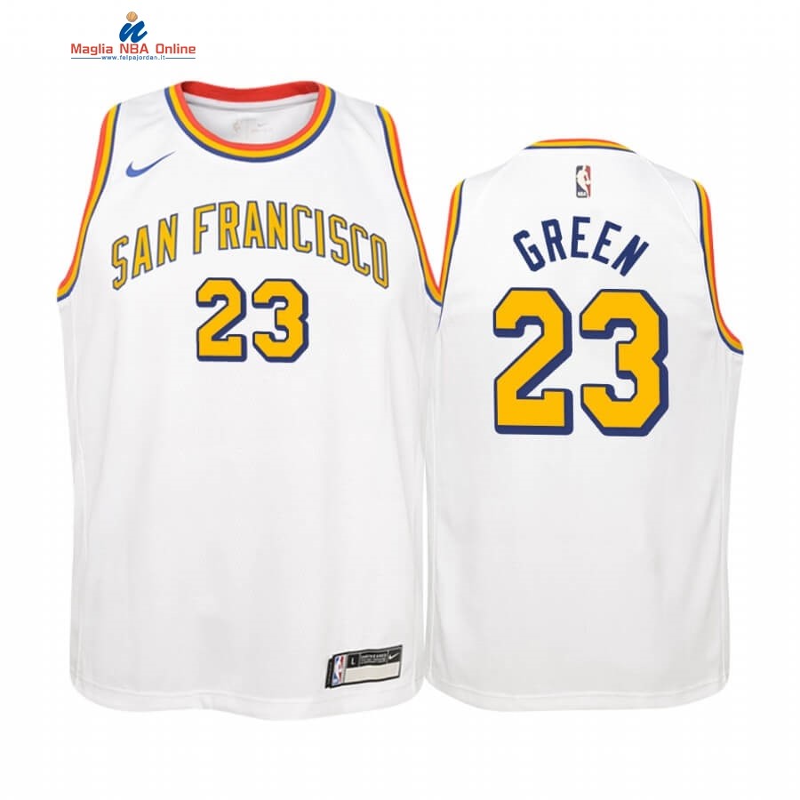 Maglia NBA Bambino Golden State Warriors #23 Draymond Green Bianco Classics Edition 2019-20 Acquista