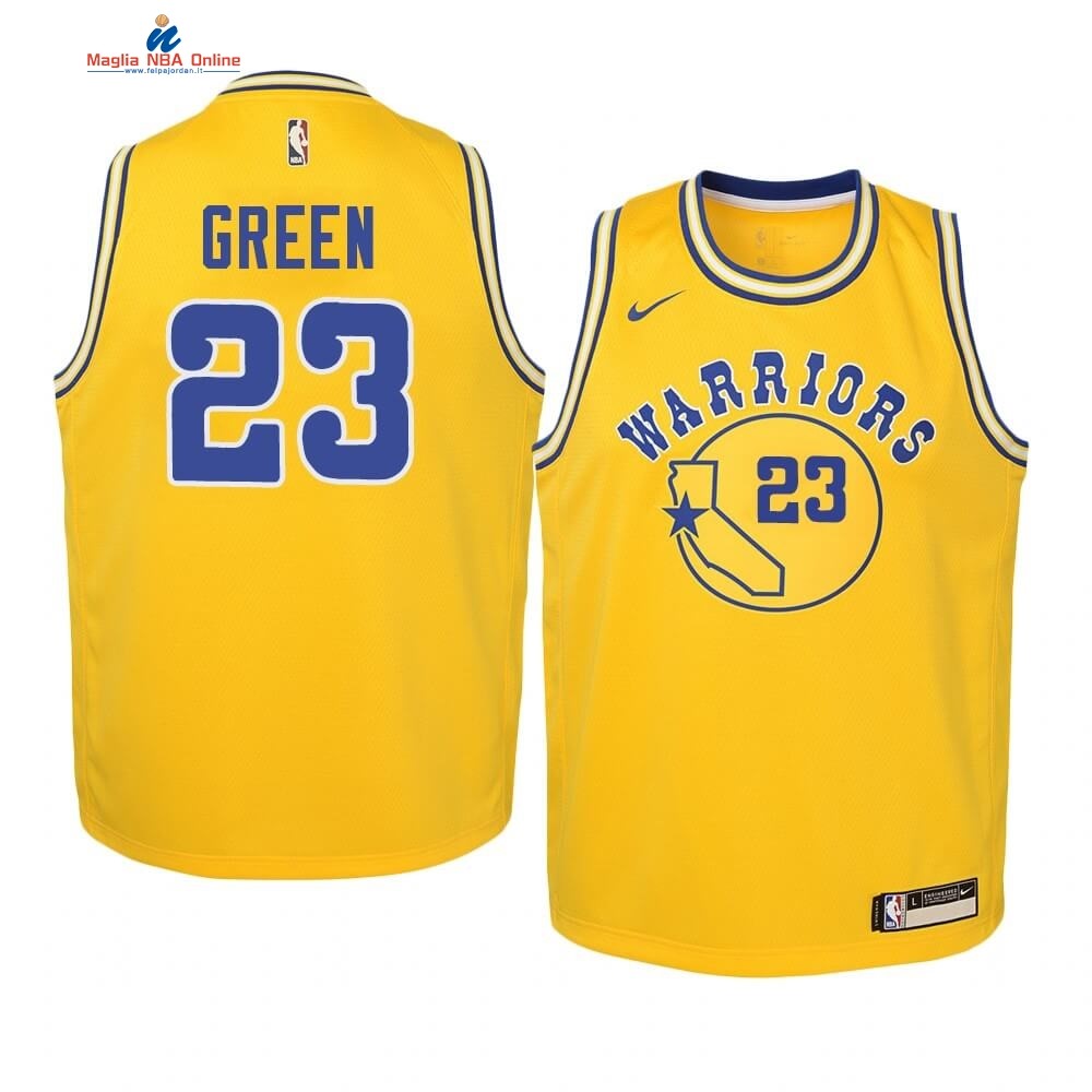 Maglia NBA Bambino Golden State Warriors #23 Draymond Green Oro Hardwood Classics 2019-20 Acquista