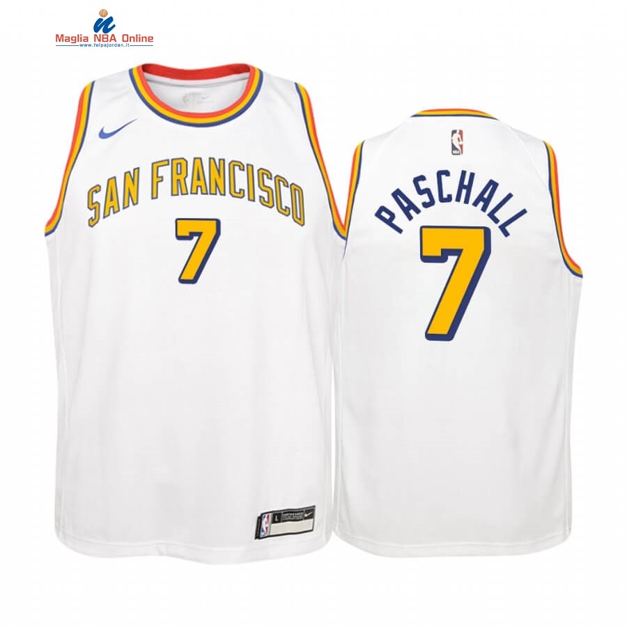 Maglia NBA Bambino Golden State Warriors #7 Eric Paschall Bianco Classics Edition 2019-20 Acquista