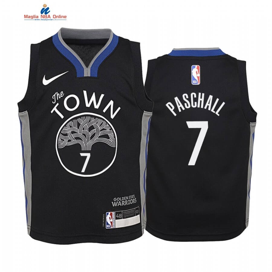 Maglia NBA Bambino Golden State Warriors #7 Eric Paschall Nike Nero Città 2019-20 Acquista