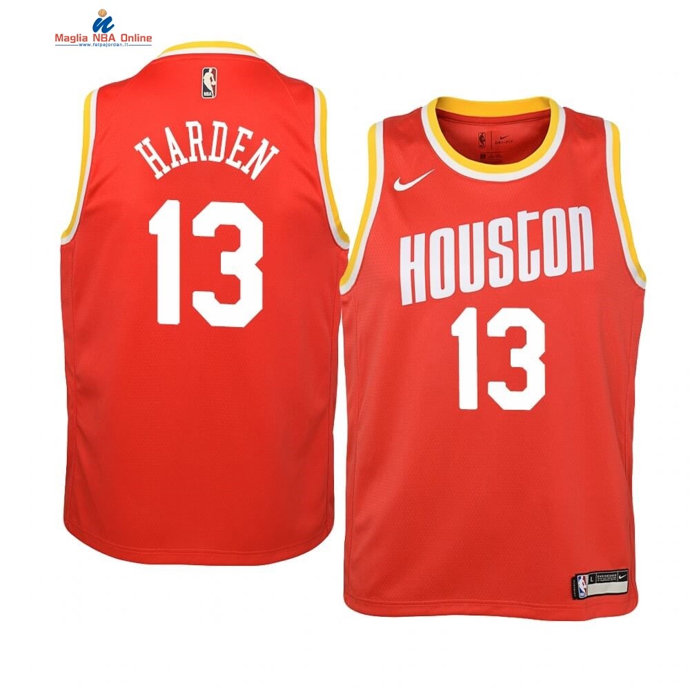 Maglia NBA Bambino Houston Rockets #13 James Harden Arancia Hardwood Classics 2019-20 Acquista